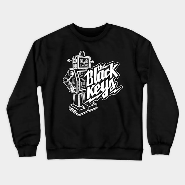 The Black Keys Retro Rockin' Robot Crewneck Sweatshirt by Recondo76